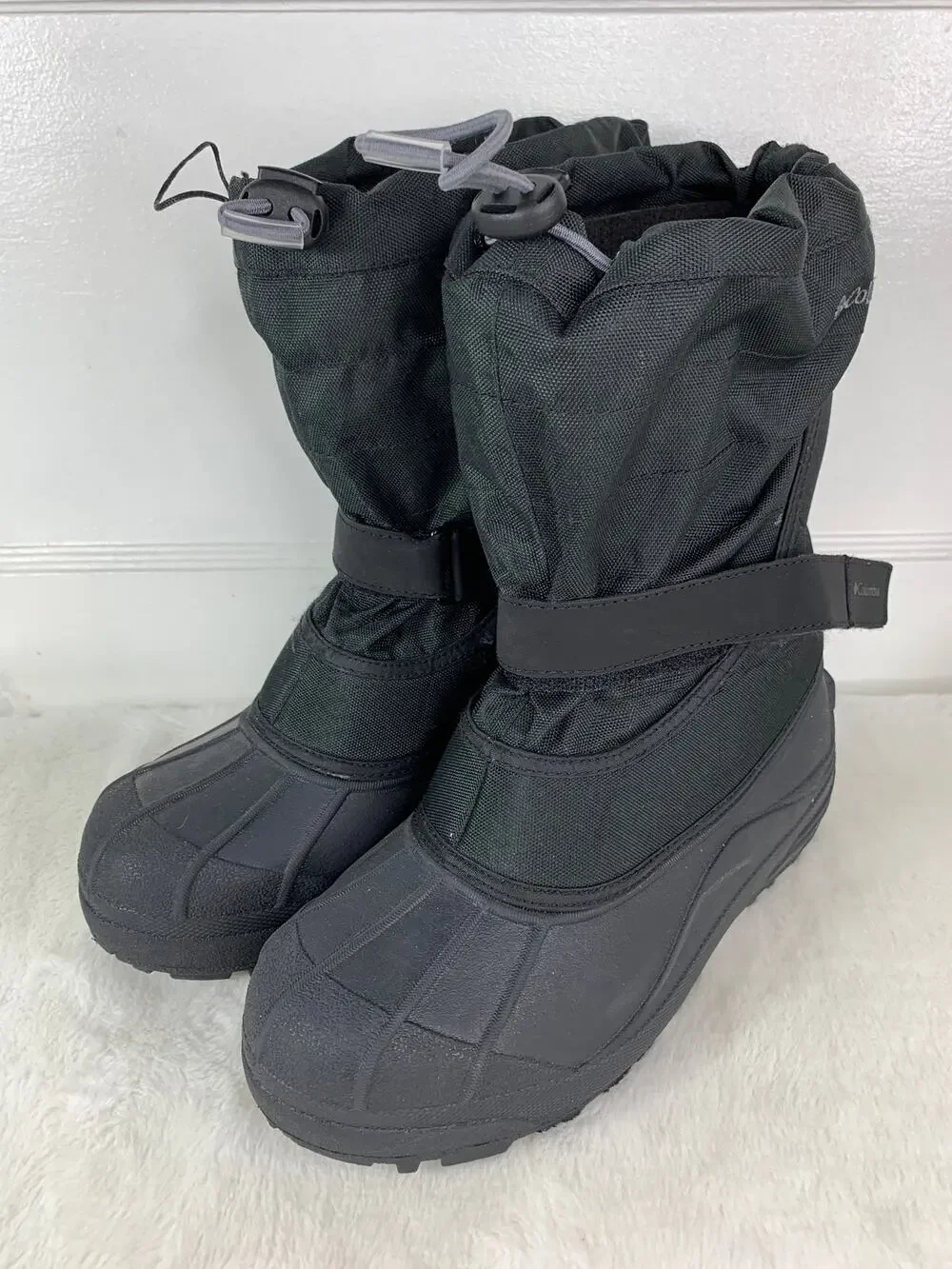 Columbia Powderbug Plus II Youth Size 6 Black Winter Snow Boots BY1326-012